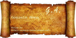 Goszein Anna névjegykártya